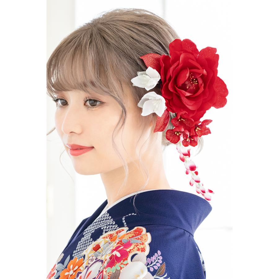 成人式 髪飾り 花 フラワー 卒業式 袴 振袖 赤 レッド 和装 ヘア 成人式 髪飾り 花 フラワー 卒業式 袴 振袖 赤 レッド 和装 ヘア