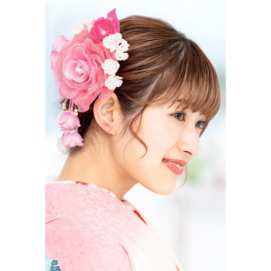 SOUBIEN（創美苑） 髪飾り 成人式 花 振袖 卒業式 袴 ピンク パール