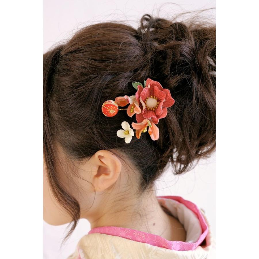 髪飾り ２点セット 振袖 京あそび 着物 浴衣 京都 和小物 花 七五三 成人式 西陣 キッズ 子供 つまみ細工 和風 袴 赤 結婚式お呼ばれ