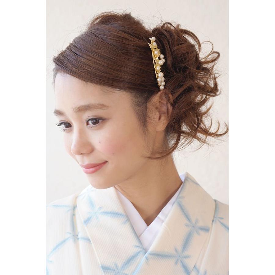かんざし 和装 髪飾り 簪 結婚式かんざし 花 フラワー バチ型 ゴールド 葉 パール ビジュー フォーマル 色留袖 髪留め Kaz31t 3095 きもの館 創美苑 通販 Yahoo ショッピング