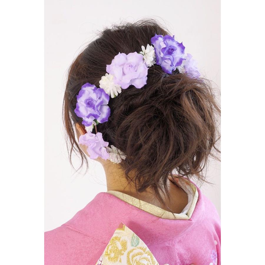 髪飾り 花冠 花かんむり カチューシャタイプ フラワークラウン 成人式振袖髪飾り 卒業式袴髪飾り 紫 Kaz40tw 3080 きもの館 創美苑 通販 Yahoo ショッピング