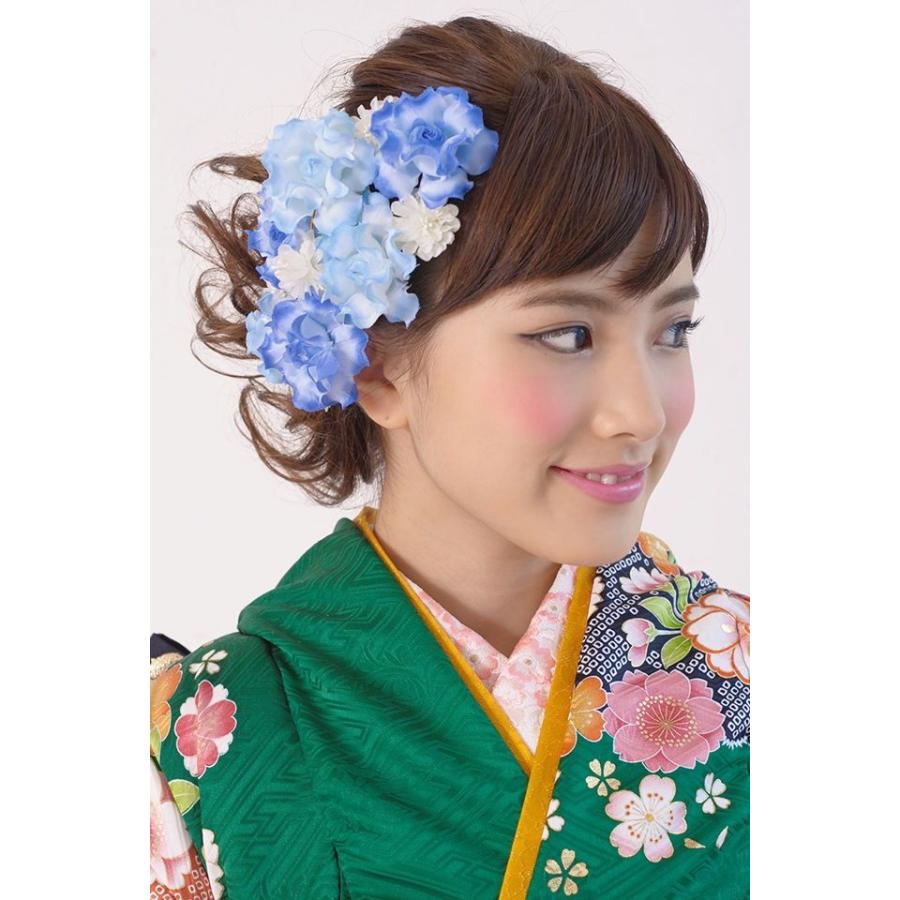 髪飾り 花冠 花かんむり カチューシャタイプ フラワークラウン 成人式振袖髪飾り 卒業式袴髪飾り 青 Kaz4021tw 3080 きもの館 創美苑 通販 Yahoo ショッピング