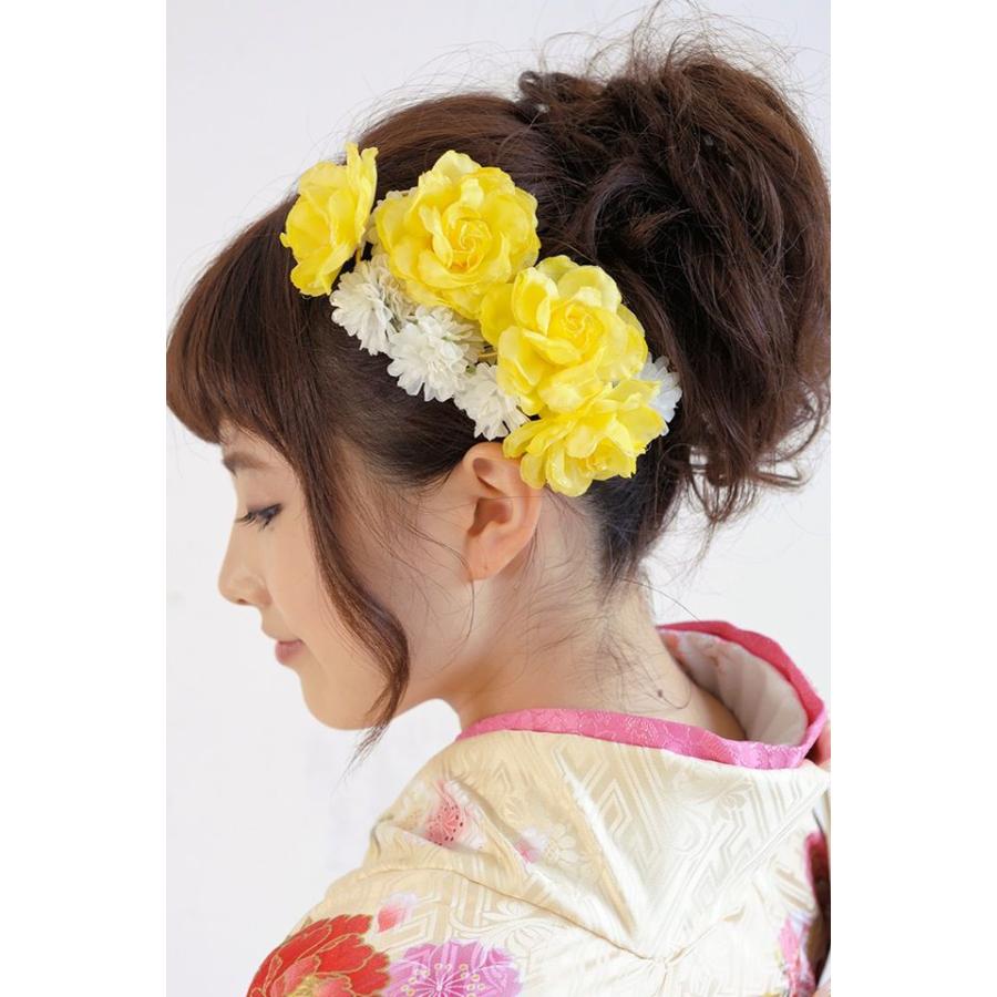 髪飾り 花冠 花かんむり カチューシャタイプ フラワークラウン 成人式振袖髪飾り 卒業式袴髪飾り 黄色 Kaz4029tw 3050 きもの館 創美苑 通販 Yahoo ショッピング