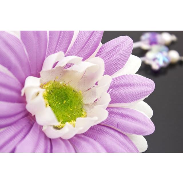 髪飾り 花 フラワー 髪飾り コサージュ ガーベラ 紫 ビーズ Kaz4251tw 2987 きもの館 創美苑 通販 Yahoo ショッピング