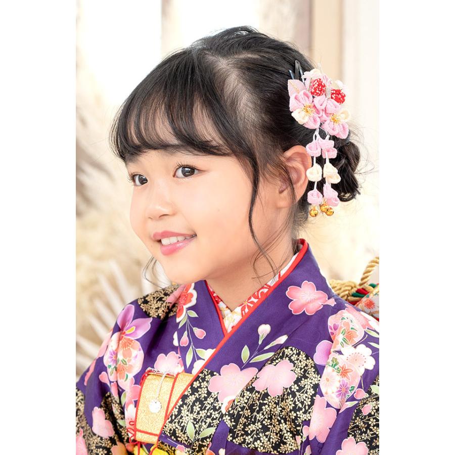 簪(かんざし) つまみ細工かんざし 七五三髪飾り ピンク 蝶 鈴 簪(かんざし) つまみ細工かんざし 七五三髪飾り ピンク 蝶 鈴
