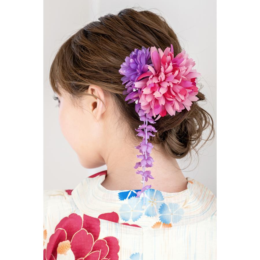 SOUBIEN（創美苑） 髪飾り ピンク紫 ピンクパープル 菊 花 フラワー