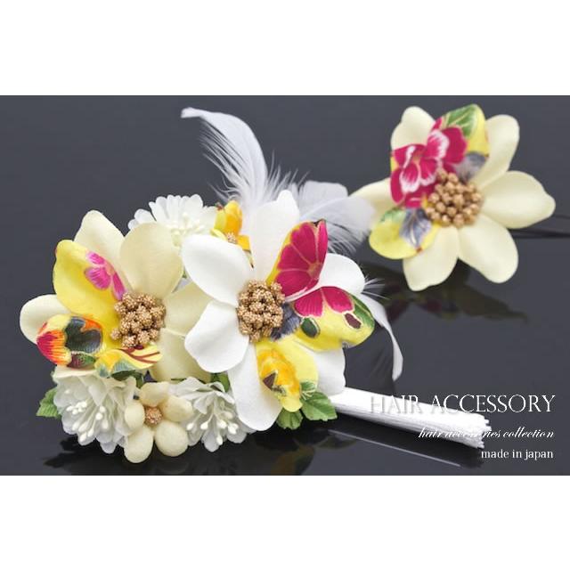 602番 西陣織リボンとつまみ細工の髪飾り 西陣織 - ヘアアクセサリーの