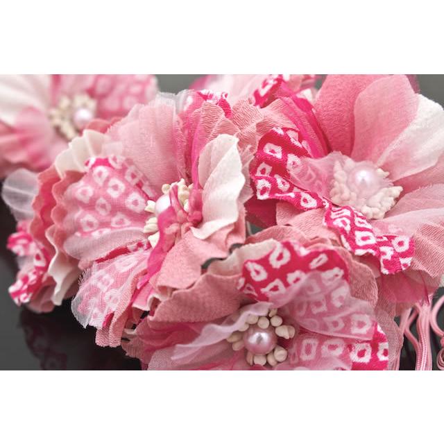 SOUBIEN（創美苑） 髪飾り 2点セット ピンク 椿 花 コサージュ 女の子