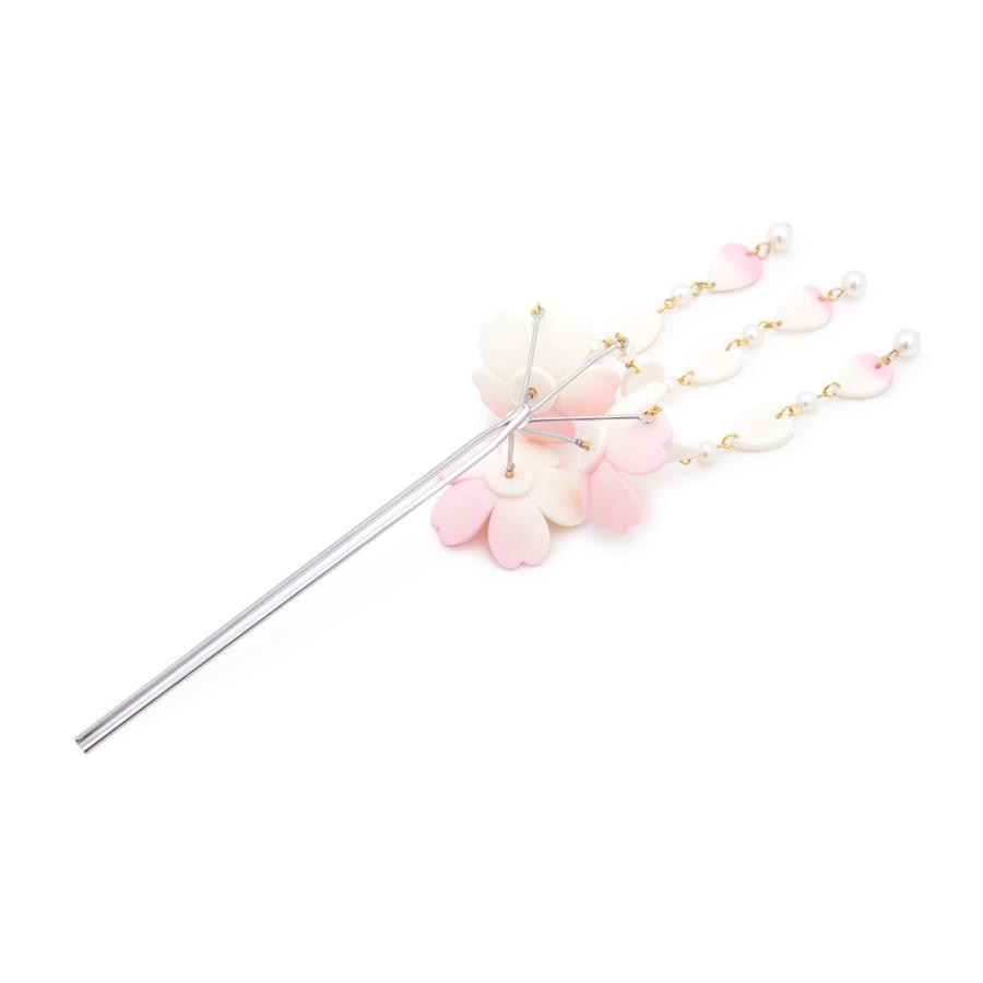 SOUBIEN（創美苑） 簪 かんざし ピンク 白 ホワイト 桜 花 フェイク
