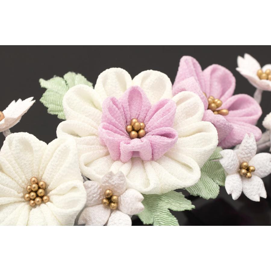 SOUBIEN（創美苑） 髪飾り つまみ細工 薄紫色 パープル 白 ホワイト 桜