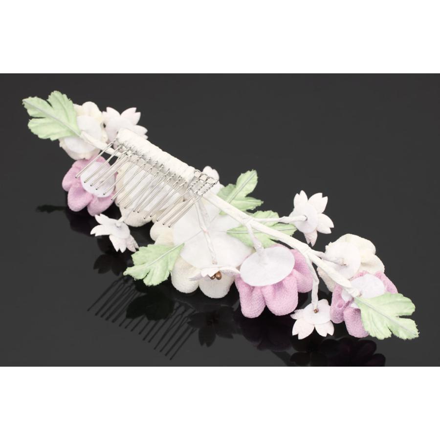 SOUBIEN（創美苑） 髪飾り つまみ細工 薄紫色 パープル 白 ホワイト 桜
