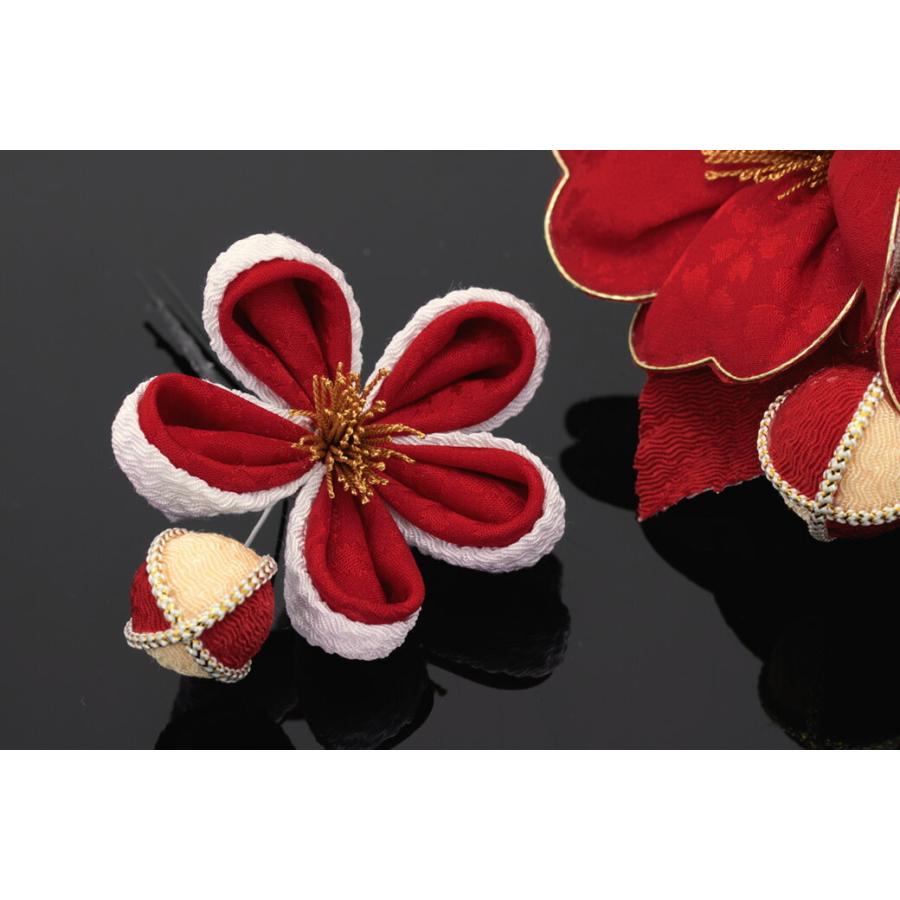 SOUBIEN（創美苑） 髪飾り 成人式 2点セット 椿 梅 花 玉飾り つまみ