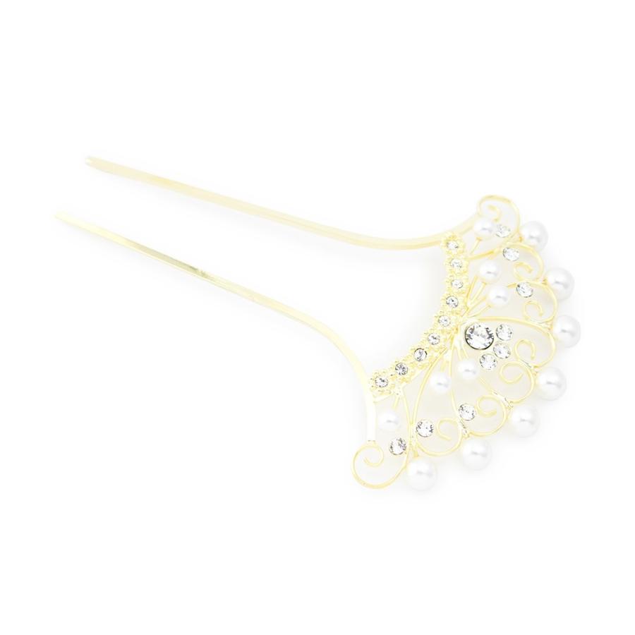 SOUBIEN（創美苑） バチ型簪 金色 ゴールド ティアラ 冠 フェイク