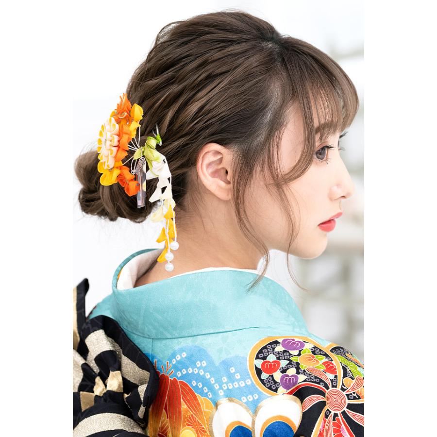 SOUBIEN（創美苑） 簪 かんざし 2点セット 黄色 イエロー 橙色