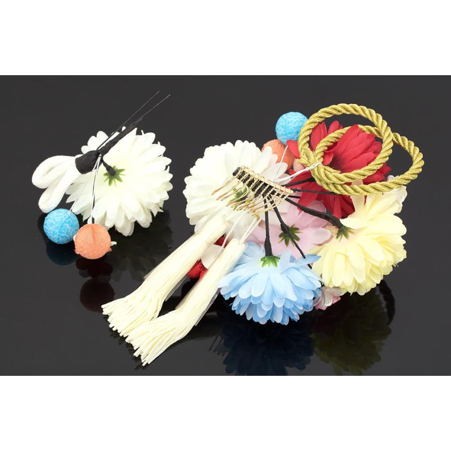 SOUBIEN（創美苑） 髪飾り 2点セット カラフル 白 ピンポンマム 菊 梅