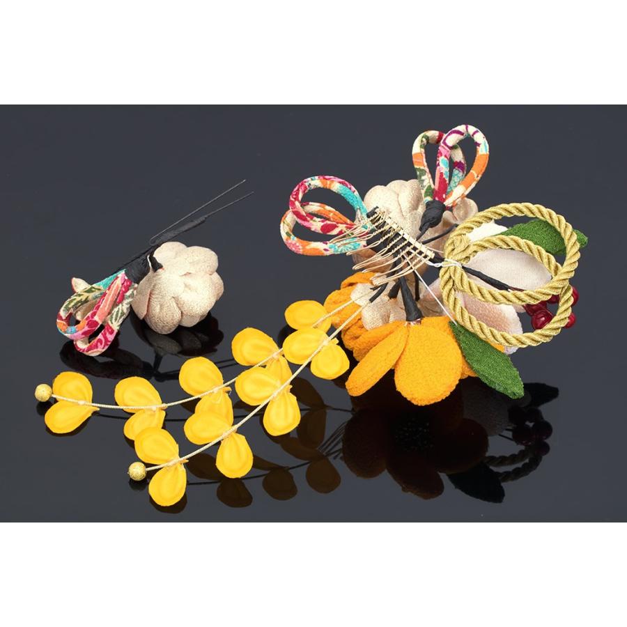 SOUBIEN（創美苑） 髪飾り 成人式 つまみ細工 2点セット 黄色