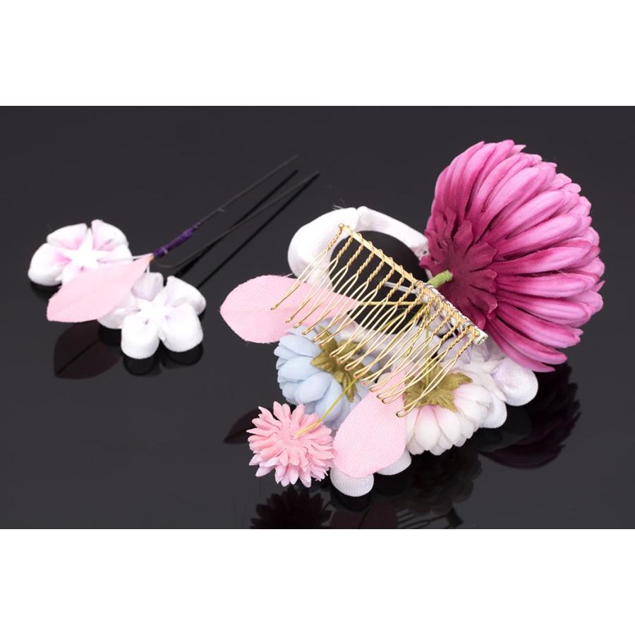 SOUBIEN（創美苑） 髪飾り 2点セット 赤紫系 パープル ピンク 梅