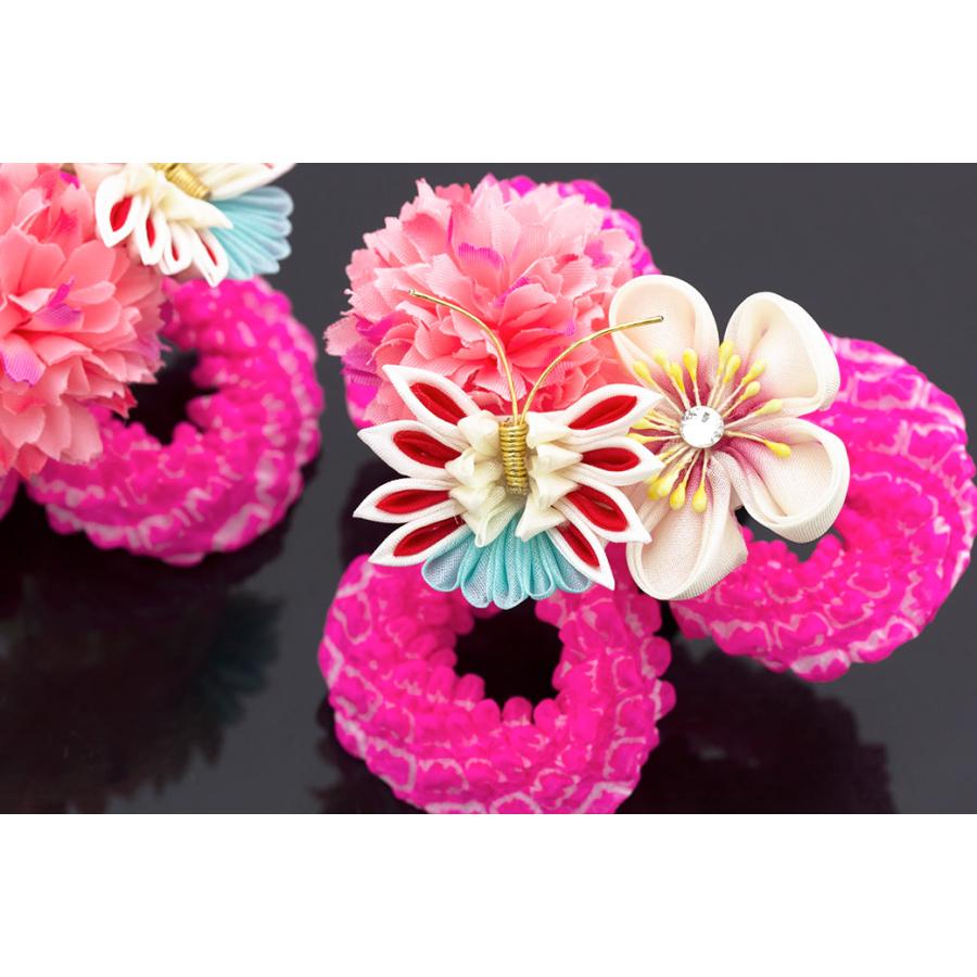SOUBIEN（創美苑） 七五三 髪飾り 3歳 つまみ細工 2点セット ピンク