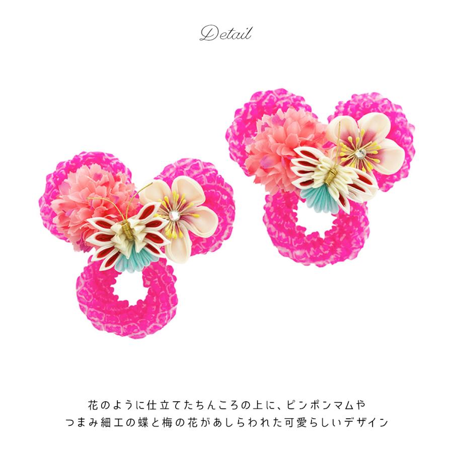 SOUBIEN（創美苑） 七五三 髪飾り 3歳 つまみ細工 2点セット 赤 レッド