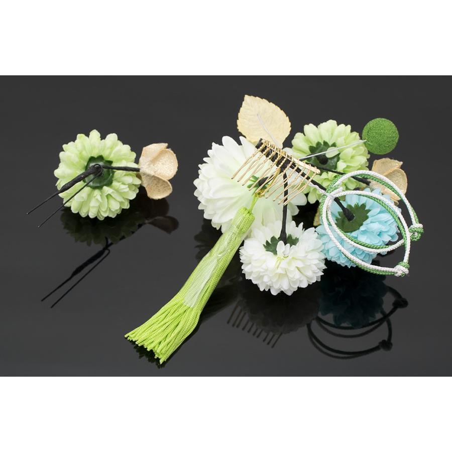 SOUBIEN（創美苑） 髪飾り 2点セット 薄緑色 ライトグリーン 水色 白