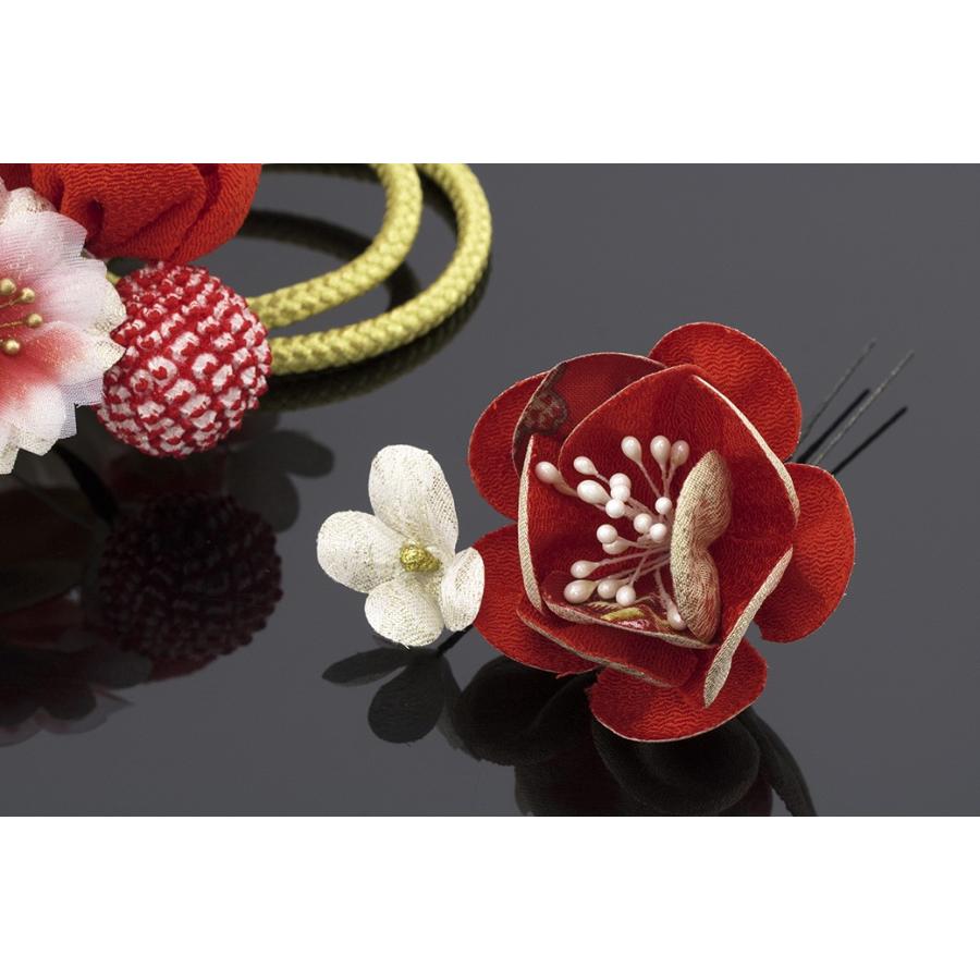 SOUBIEN（創美苑） 髪飾り 2点セット 赤 レッド 白 ピンク 桜