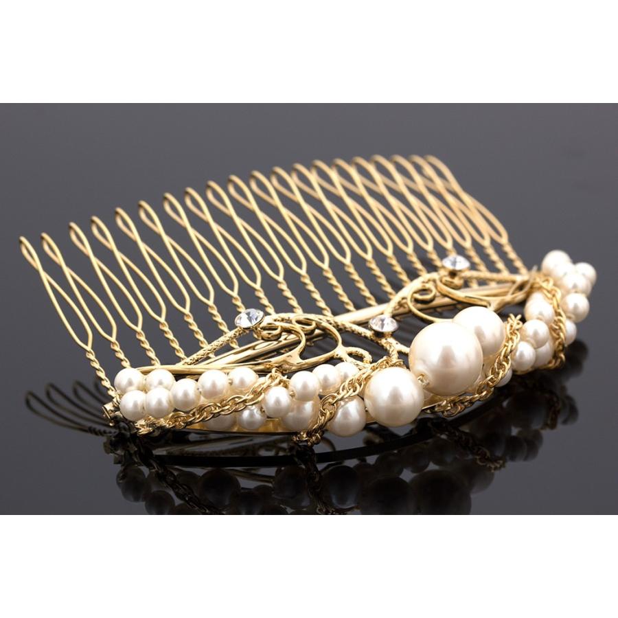 SOUBIEN（創美苑） ヘアアクセサリー 金色 ゴールド 唐草 螺旋 鎖