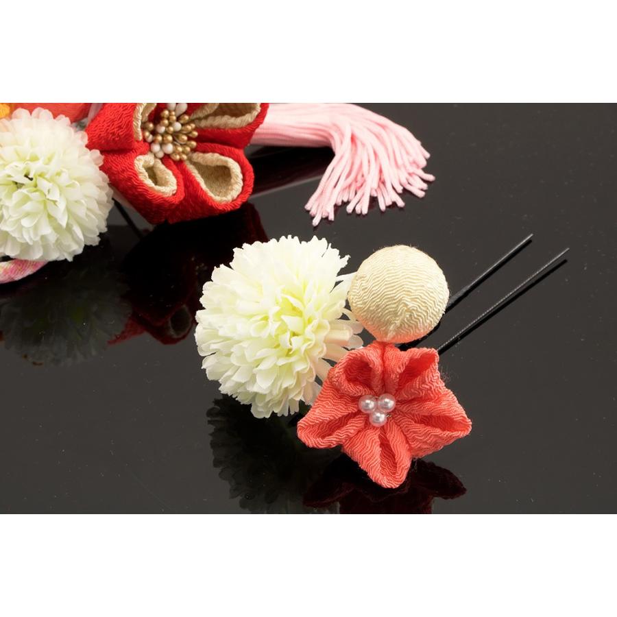 SOUBIEN（創美苑） 髪飾り 2点セット ピンク 椿 桜 ピンポンマム 花