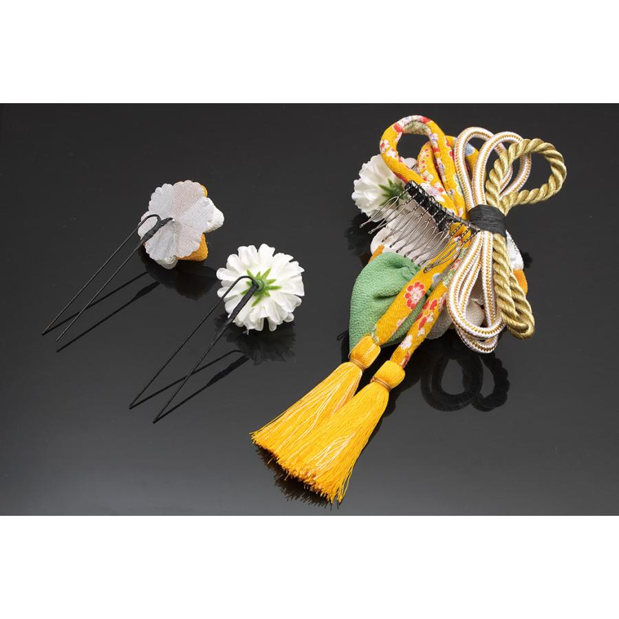 SOUBIEN（創美苑） 髪飾り 3点セット 橙色 オレンジ 白 桜