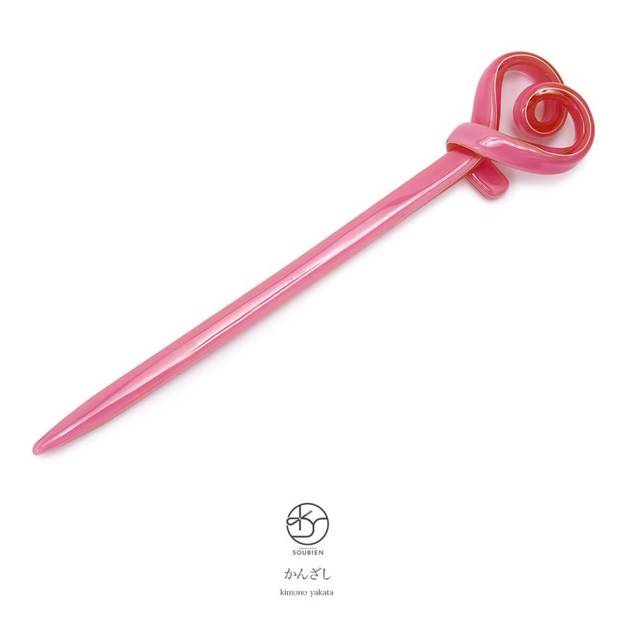 簪 かんざし ピンク シンプル ひねり簪 ハート 浴衣向け 小紋 紬 カジュアル 髪飾り かんざし ヘアアクセサリー Kaz6521bs きもの館 創美苑 通販 Yahoo ショッピング