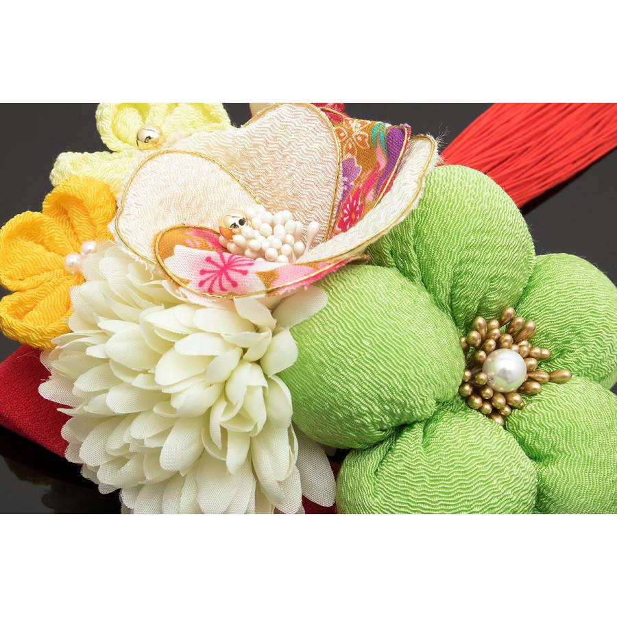 SOUBIEN（創美苑） 髪飾り 2点セット 緑系 グリーン 梅 ピンポンマム