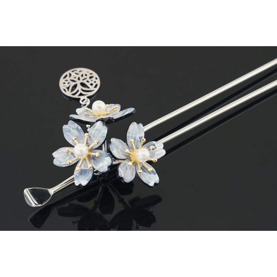 SOUBIEN 簪（かんざし） 灰色 グレー 銀色 シルバー 桜 さくら