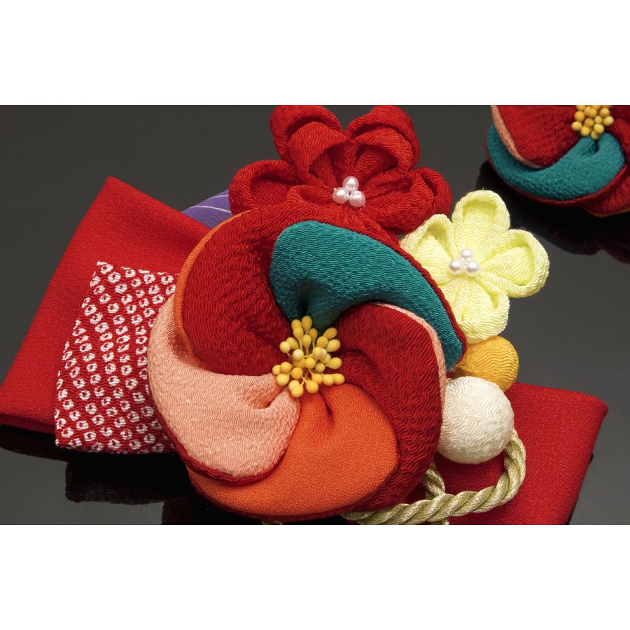 髪飾り 成人式 2点セット 梅 ウメ 桜 さくら 花 コサージュ リボン 組紐 玉