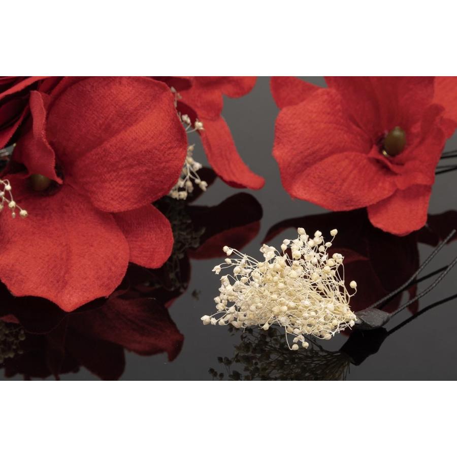 累計販売2万枚突破 髪飾り 和装 卒業式 成人式 振袖 袴姿 3点セット レッド 赤 薔薇 バラ かすみ草 小花 フラワー コサージュ Uピン コーム 髪留め ヘアアク 当日出荷 Carlavista Com