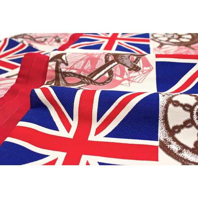 京袋帯 キスミス ベージュ ユニオンジャック 赤 レッド ストライプ