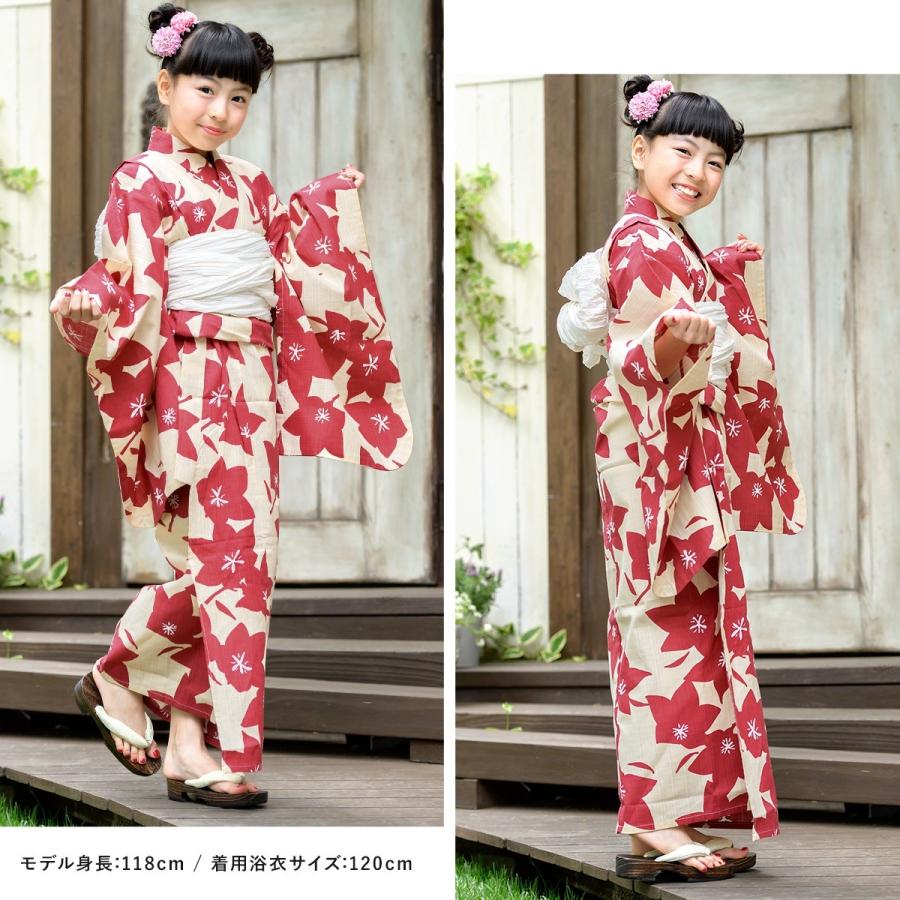 浴衣 子供 セット 女の子 キッズ 女児 クリーム 赤 レッド 白 桔梗 花 モダン 綿 変わり織り モイカ 夏 100cm 110cm 1cm 130cm 送料無料 Kyset K1 Ykg0110ad きもの館 創美苑 通販 Yahoo ショッピング