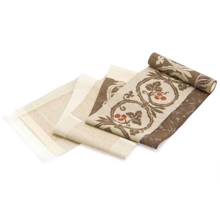 西陣織木原織物謹製 九寸名古屋帯「横段に蔦と桜」-きものサロンながしま