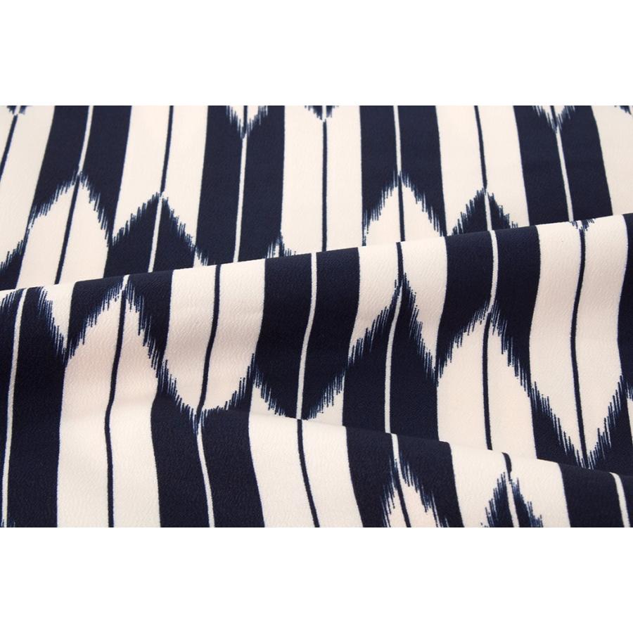 SOUBIEN（創美苑） 袴用二尺袖着物 濃紺色 ネイビー ピンク 矢羽根縞