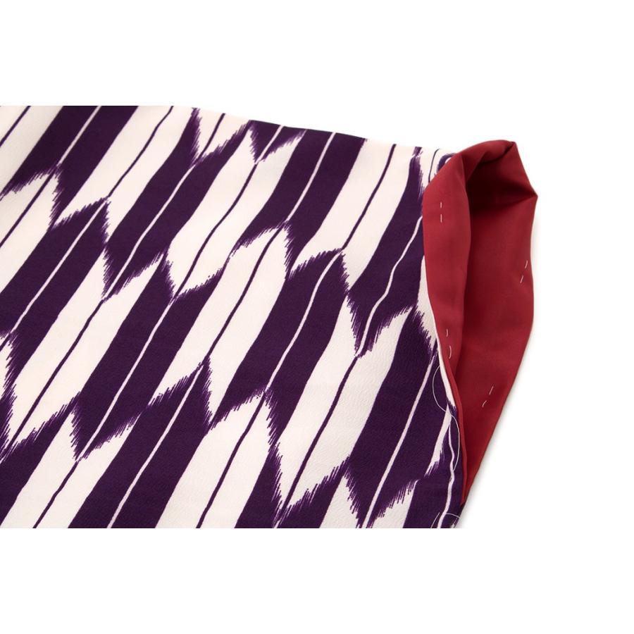 袴用二尺袖着物 紫色 パープル ピンク 矢羽根縞 ストライプ レトロモダン 小振袖 小紋柄 卒業式 女性 レディース 仕立て上がり SOUBIEN（創美苑） 袴用二尺袖着物 紫色 パープル ピンク 矢羽根縞