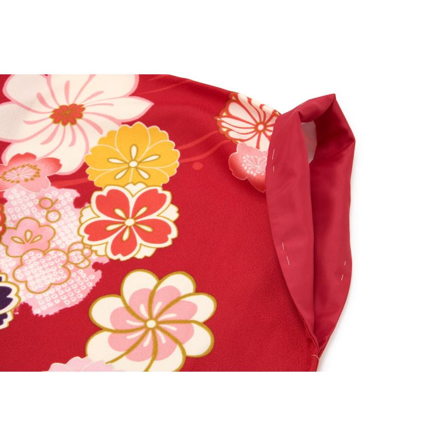 目玉 送料無料 袴用着物 二尺袖着物 単品 赤 レッド 桜 ひねり菊 花 雪輪 流水 レトロモダン 小紋柄 小振袖 卒業式 謝恩会 女性 レディース 仕立て上がり スペシャルset価格 Newmatic Ae