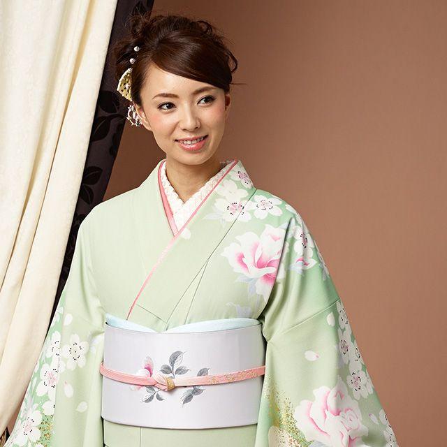袋帯 正絹 訪問着 留袖用 結婚式 灰色 グレー 薔薇 桜 JAPAN STYLE 
