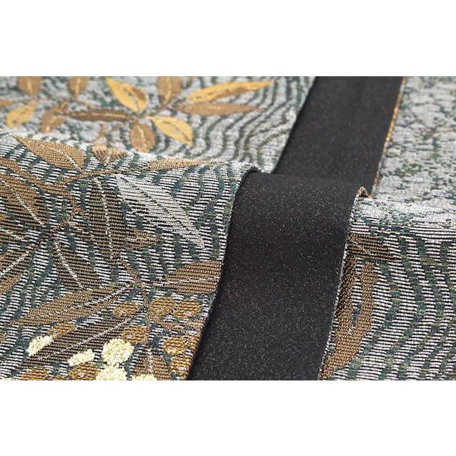 未仕立て】袋帯 京都西陣織物 灰色 グレー 南天 全通柄 酒井守 金証紙