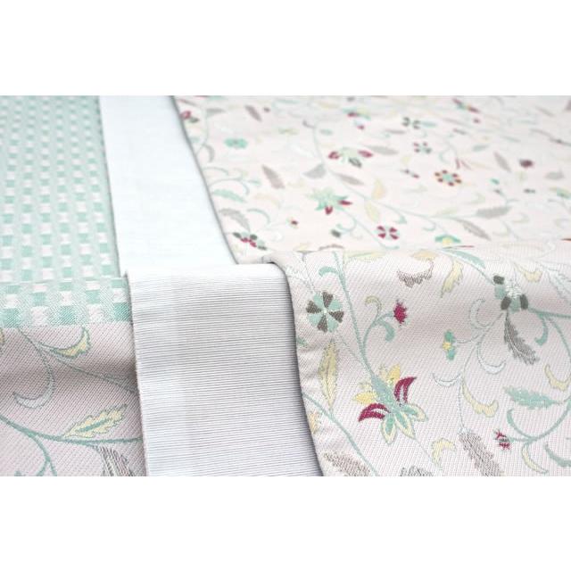 袋帯 未仕立て 灰紫 パープル 更紗 花唐草 絹 六通柄 京都西陣織 607