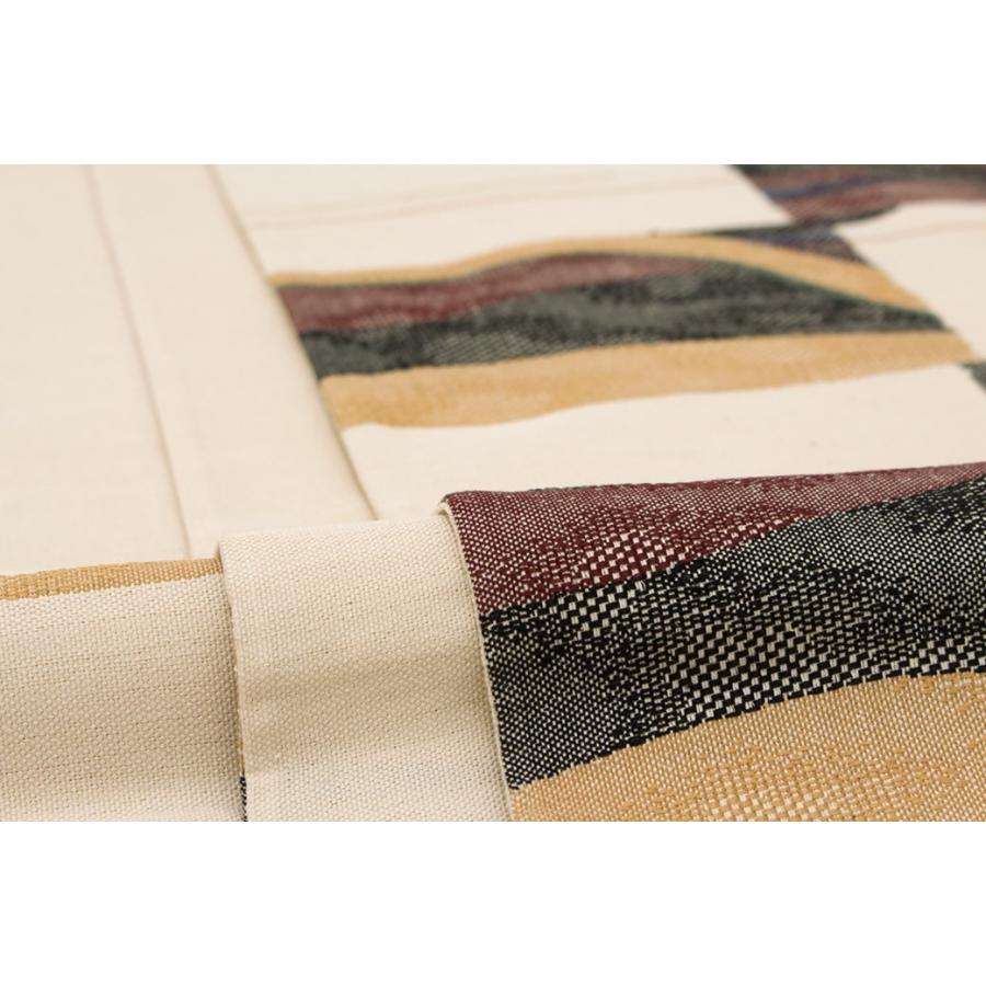 未仕立て】 袋帯 白 アイボリー 黒 茶色 流水文 格子 正絹 三幸織物