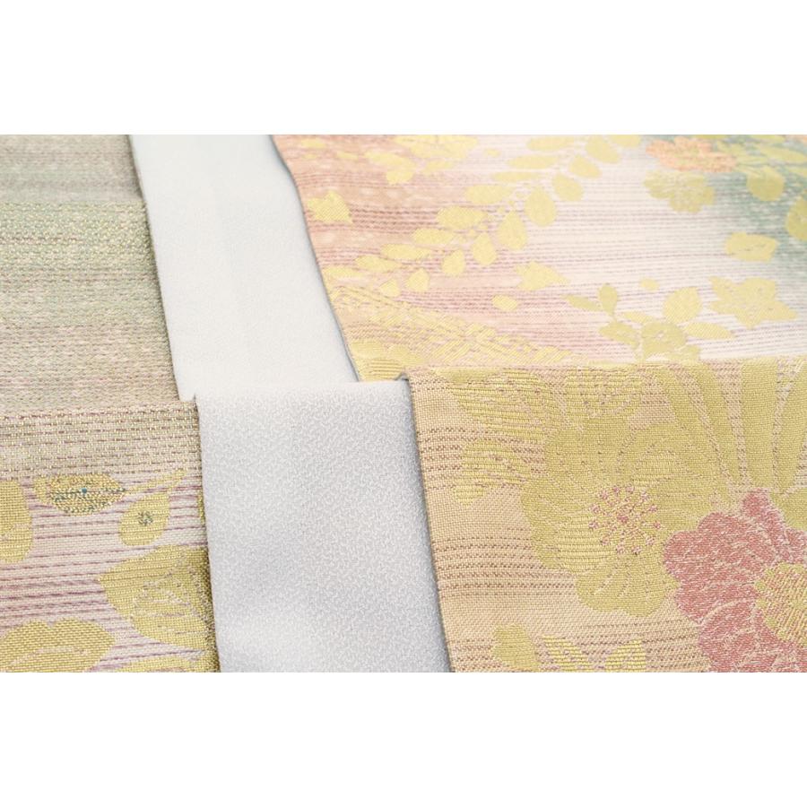 未仕立て】袋帯 振袖用 金色 ゴールド 緑青色 グラデーション 花唐草