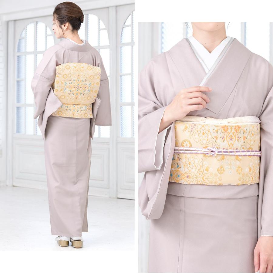 洗える着物 色無地プレタ プレタ着物 単衣 袷 薄紫色 パープル 色無地