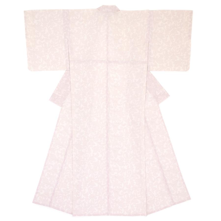 着物 袷 プレタ着物 ベビーピンク 花唐草 更紗 モダン 小紋 カジュアル 仕立て上がり 和装 レディース 女性用 日本製【送料無料】 プレタ着物 袷 ベビーピンク 花唐草 更紗 モダン 小紋 カジュアル