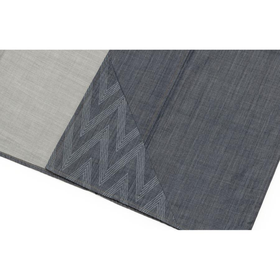 デニム 着物 洗える着物 井原デニムきもの 紺系 ネイビー 市松 菱 杉綾