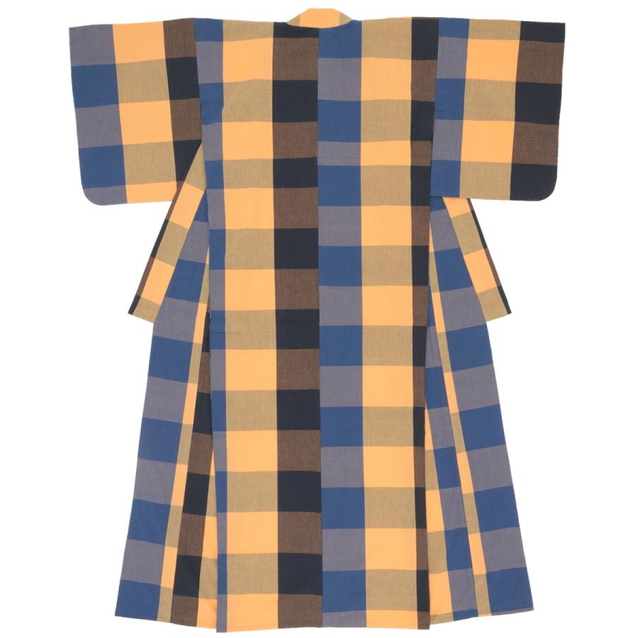 洗える着物 木綿着物 レディース 伊勢木綿 天然素材 ブロックチェック 単衣着物 ブルー オレンジ 綿 カジュアル 単品 仕立て上がり 和装 女性用 送料無料 Pt551kk 4551 きもの館 創美苑 通販 Yahoo ショッピング