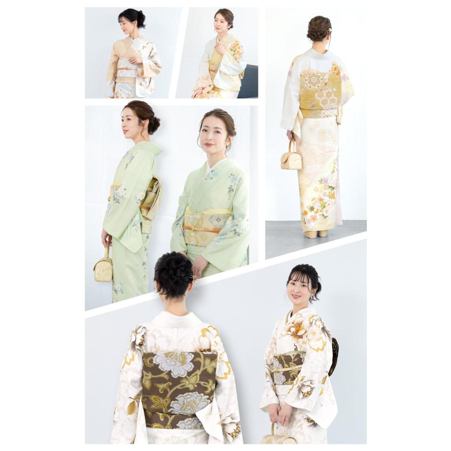 七五三　着物　帯　草履　鞄　帯留め　フルセット SOUBIEN（創美苑） レンタル 訪問着 選ベる フルセット 白 緑 ピンク