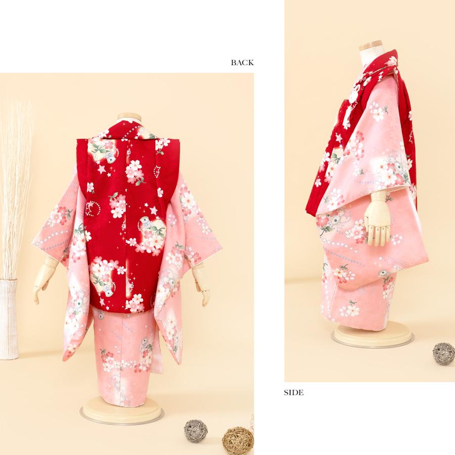 七五三 3歳 被布 フルセット SOUBIEN（創美苑） レンタル 七五三 女の子 3歳 着物 被布 フルセット